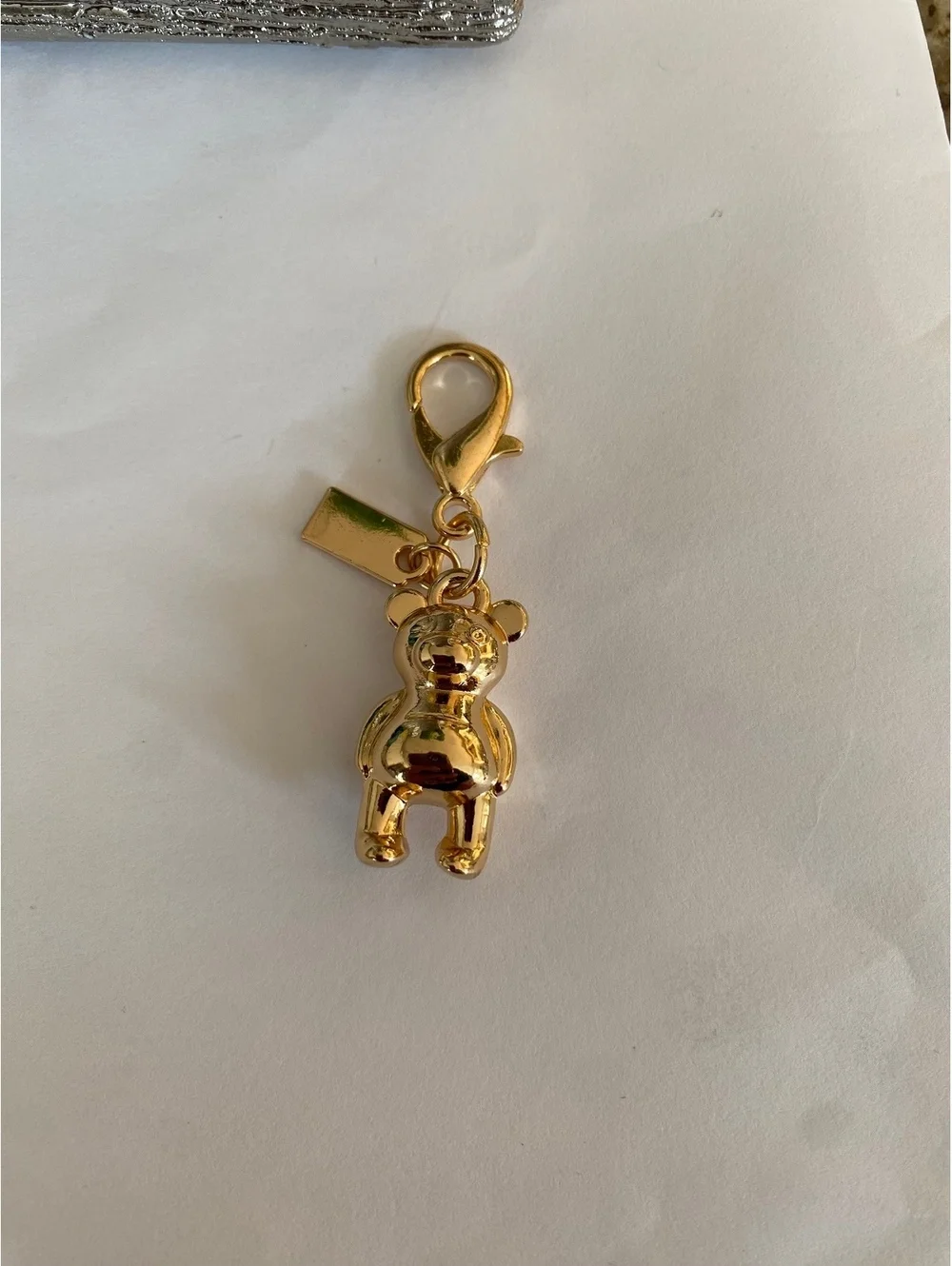 Gold Tone Bear Charm Pendant Accessory